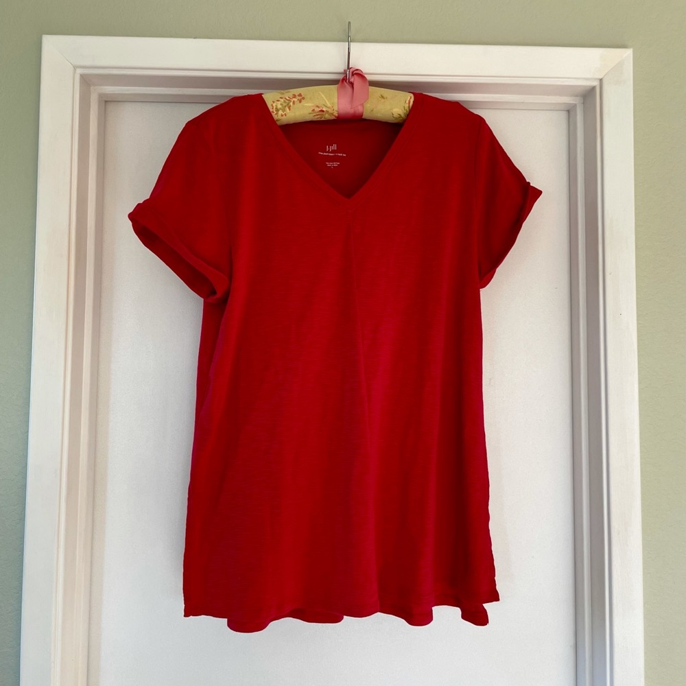 NWOT J. Jill V Neck Cotton Tee